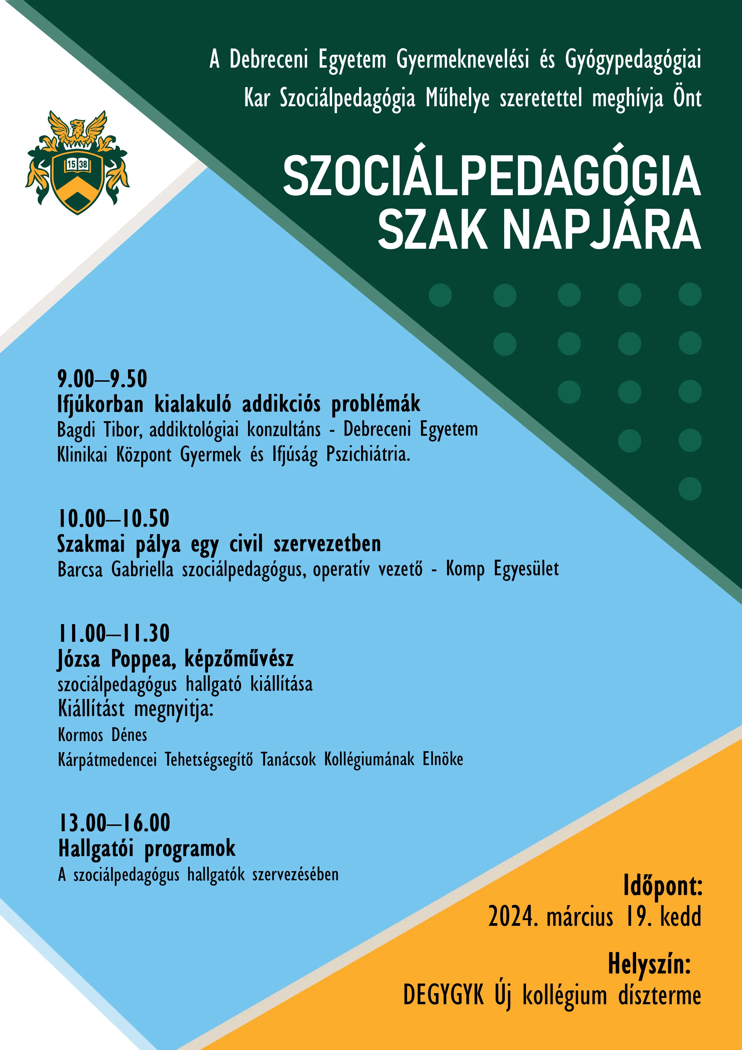 A Szoci&aacute;lpedag&oacute;gia szak napja